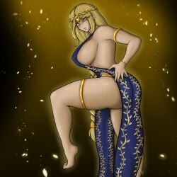 big_breasts blonde_hair elden_ring female female_only fromsoftware marrichmh(artist) milf queen_marika_the_eternal sideboob