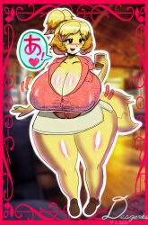 animal_crossing curvy desgardes huge_breasts isabelle_(animal_crossing) nintendo thick_thighs