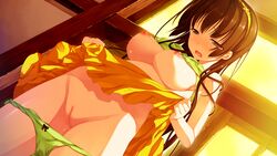 brown_hair game_cg headband ichiban_janakya_dame_desu_ka? ichimine_kohaku long_hair nanase_meruchi nipples no_bra panty_pull pussy pussy_juice shirt_lift skirt_lift uncensored underboob