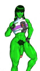 futa_only futanari green_skin intersex marvel she-hulk tagme zodiac_(artist)