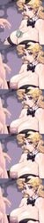 1boy 1girls blonde_hair breasts bunny_ear bunnysuit cleavage copyright_request cum erection facial female highres huge_breasts male male_pubic_hair matagitii money paizuri partial_male penis prostitution straight straight_hair uncensored veiny_penis