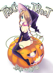 animal_ears bottomless cat_ears halloween original sakurai_unan thighhighs