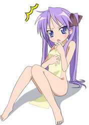 feet kagami_hiiragi lucky_star nude tonbo towel