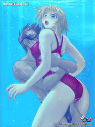 blush censored cum cum_inside high_cut_kingdom murasaki_nyaa nipples nyanko_batake one-piece_swimsuit sex speedo swimsuit underwater underwater_sex vaginal_penetration