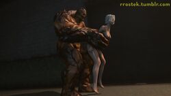 1boy 3d anal anal_sex animated christie_(doa) clayface dead_or_alive dead_or_alive_5 female from_behind loop male monster monster_boy questionable_consent rrostek size_difference sound source_filmmaker tagme tecmo video