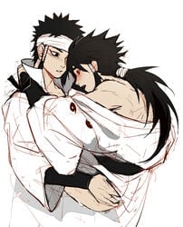 2boys anal ass black_hair bottomless cum cumdrip male_only multiple_boys naruto otsutsuki_asura otsutsuki_indra sex tagme wince yaoi