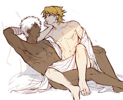 2boys abs after_sex bed c_(naruto) darui male_only multiple_boys muscle naruto nude pecs straddling tagme yaoi