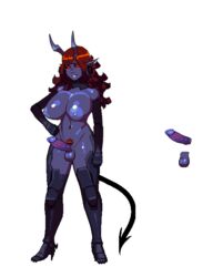 1futa big_breasts breasts breeding_season demon demon_girl dickgirl erection full-length_portrait full_length futa_only futanari horns intersex penis pixel_art pointy_ears portrait purple_skin red_eyes red_hair s-purple solo standing succubus tail transparent_background