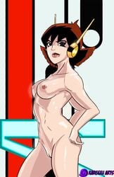 1girls avengers breasts brown_hair female female_only grey_eyes janet_van_dyne kargeau_arts marvel marvel_comics medium_breasts nipples nude pussy short_hair solo the_avengers:_earth's_mightiest_heroes wasp_(earth's_mightiest_heroes) wasp_(marvel)