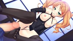 10s 2012 2d ayase_hazuki breasts candysoft censored footjob game_cg gloves green_eyes kamidere long_hair nipples orange_hair penis pussy tagme tokunaga_hoshino