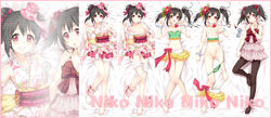 barefoot black_hair blush breasts dakimakura dress hat long_hair love_live! love_live!_school_idol_project navel nipples noodle-y nude panties pussy red_eyes tied_hair twintails uncensored underwear wristwear yazawa_nico