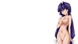 blue_eyes breasts kamishiro_rin long_hair maburaho nipples nude purple_hair transparent uncensored vector