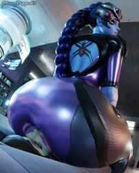 2girls 3d ass bodysuit facesitting female female/female female_only femdom huge_ass overwatch overwatch_2 skinnydipper69 tracer widowmaker widowmaker_(overwatch_2_suit) yuri