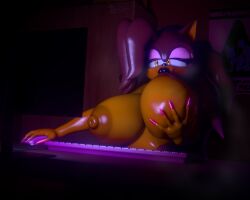 3d 3d_(artwork) big_breasts bimbo blender blender_(software) breasts completely_nude completely_nude_female computer dark-skinned_female dark_skin female hedgehog huge_areolae huge_ass huge_breasts huge_butt huge_thighs knollie_(plumenjoyer) lipstick mobian_(species) mobian_hedgehog nipples original_character original_characters pc plumenjoyerse sega sonic_(series) sonic_the_hedgehog_(series) sucking_breasts_meme sucking_nipples sucking_own_breasts