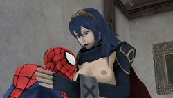 3d blue_hair cowman crossover eastern_and_western_character female fire_emblem fire_emblem_awakening garry's_mod human lucina_(fire_emblem) male marvel peter_parker spider-man spider-man_(series) straight straight_hair super_smash_bros.