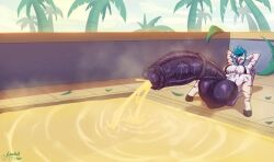 absurd_res animal_genitalia animal_penis anthro balls big_balls big_penis bikini bodily_fluids clothing equid equine equine_genitalia equine_penis excessive_urine genital_fluids genitals gynomorph herm hi_res hooves horse hyper hyper_genitalia intersex kubwara_(kubwara) mammal oysman penis pool precum smelly solo sweat swimwear two-piece_swimsuit urine watersports zebra