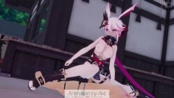 1boy1girl 3d 3d_(artwork) 3d_animation akt animal_ears animated assertive_female breasts cowgirl_position dominant_female erection female female_on_top female_penetrated honkai_(series) honkai_impact_3rd male nipples no_sound nude penis pink_hair pussy reverse_rape riding riding_penis sex spread_legs uncensored vaginal_penetration video yae_sakura