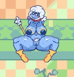 2025 accurate_art_style big_nipples big_thighs breasts cloud couch deltarune deltarune_chapter_3 elnina_(deltarune) hairy_pussy hogsegx naked pussy sprite