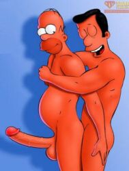 20th_century_studios 2boys ass cock gay homer_simpson male/male male_only skinny the_walt_disney_company timothy_lovejoy toony toony_face tram_pararam yaoi
