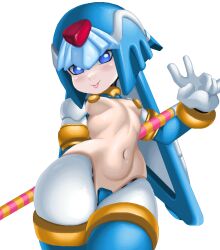 1girls breasts capcom fairy_leviathan mega_man mega_man_zero navel riso