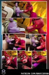 3d_(artwork) accessory animatronic anthro binocszoomx10 blue_clothing blush canid canine clothed clothing comic dialogue digital_media_(artwork) duo ear_piercing english_text erection erection_under_clothing fan_character fanmade_glamrock_foxy_(fnaf) female fingers fire fireplace five_nights_at_freddy's five_nights_at_freddy's:_security_breach fox ftm_crossgender glamrock_foxy_(fnaf) gradient_background green_hair hair headband hi_res laugh machine making_out male male/female mammal mtf_crossgender open_mouth piercing robot roxanne_wolf rule_63 scottgames simple_background steel_wool_studios text tongue_on_tongue url