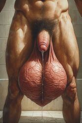 1boy 1male 1man ai_generated balls balls_bigger_than_head balls_bigger_than_penis bathroom big_balls big_penis enormous_balls faceless_male front_view furrypornaddiction gigantic_balls huge_balls human human_only hyper hyper_balls male male_only musk musk_clouds musky penis precum precum_drip precum_string pubes pubic_hair sagging_balls saggy_balls scrotal_raphe solo solo_human solo_male sweat sweatdrop sweaty sweaty_body tan_body tan_skin veiny_balls veiny_penis