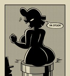 2026 breasts comic_panel count_bleck fat_ass huge_ass humanized intelligent_systems manga manga_panel mario_(series) nintendo pipe shadow silhouette smile speech_bubble super_mario_kun super_paper_mario thicc_ass timpani tippi_(mario)