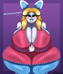 american_dad animal_crossing big_breasts blue_lipstick cosplay francine_(animal_crossing) francine_smith francine_smith_(cosplay) lagomorph lewd_bun_64 lipstick nintendo pink_dress strugglebunny thick_thighs