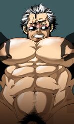 2boys abs absol_(dkqthf) auron_(final_fantasy) bara bara_tiddies bara_tits big_pecs blush blushing body_hair brown_nipples close-up facial_hair facial_mark final_fantasy final_fantasy_x glasses huge_pecs human human_only male male_chest male_focus male_nipples male_only manboobs maou_abusorun mature mature_male moobs multiple_boys muscle muscles muscular muscular_male nipple_play nipple_tweak nipples nude nude_male one_eye_closed orgasm_face pecs pectorals pleasure_face pov pubic_hair scar scar_across_eye scar_on_face six_pack solo_focus sunglasses teeth teeth_clenched teeth_showing topless two_tone_hair white_hair