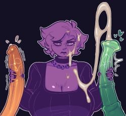 1boy 1futa 1girls 2d annoyed_expression big_breasts big_penis biro_(inkplasm) breasts cum cum_on_face daughter equine_penis female female_focus futa_is_bigger futa_on_female futa_on_male futanari handjob incest inka_(inkplasm) jerking_off long_penis male milf mother mother_and_daughter mother_and_son pearl_necklace penis son stylis_(inkplasm) uncensored welwraith