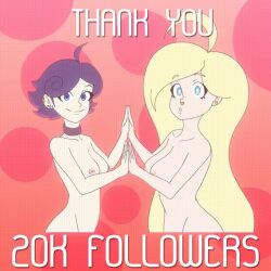 2girls animated blonde_hair boobs_pressed choker liquorice tagme tongue_out