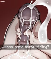 animal_genitalia animal_penis anthro balls bodily_fluids cum cum_on_penis cum_on_self ejaculation english_text equid equine equine_genitalia equine_penis excessive_cum excessive_genital_fluids first_person_view genital_fluids genitals gynomorph hi_res horse intersex jarlium mammal masturbation pastel_(pastelneigh) penis penis_towards_viewer snapchat solo text