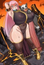 1boy 1girls ai_generated cameltoe crossover female generation_2_pokemon hard_nipples holding_breast houndour huge_ass huge_breasts huge_cock huge_thighs human large_ass large_breasts large_penis male male_pokemon/female_human megurine_luka nervous_smile pokemon pokemon_(species) pokemon_gsc pokephilia pokse skimpy skimpy_clothes thick_thighs vocaloid weird_crossover