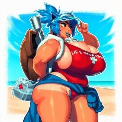 1girls 2d adjusting_clothes ai_generated animal_ears ass bag beach big_ass big_breasts big_butt big_thighs blastoise blue_hair breasts bubble_butt cleavage clothes_around_waist cross day english_text female_only food foxes_inn gijinka gun hat huge_ass huge_breasts huge_butt humanization humanized humanized_pokemon large_ass large_breasts large_butt large_thighs massive_breasts mouth_hold ocean one-piece_swimsuit outdoors plump pokemon ponytail pubic_hair red_cross red_one-piece_swimsuit short_hair short_ponytail sky solo solo_female swimsuit tan tanlines thick_ass thick_butt thick_eyebrows thick_thighs thighs visor_cap weapon whistle whistle_around_neck