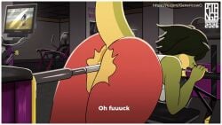 1girls 2d 2d_animation anal_masturbation anal_sex animated anthro artist_logo black-haired_female black_hair black_hair_female female_masturbation furry genericowo gym headband longer_than_30_seconds masturbating_female midriff monologue music oc original_character scalie scalie_humanoid sex_machine shorter_than_one_minute solo solo_female sound sound_effects tagme tank_top text twitter_link video workout workout_clothes