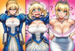1girls ahoge ai ai_art ai_generated artoria_pendragon ass ass_expansion belly big_ass big_breasts big_butt bimbo bimbo_body bimbo_lips bimbofication bimbofied blonde_female blonde_hair brain_drain brainwashed brainwashing breast_expansion breasts butt_expansion cleavage domestication dress dumb dumbification fate/grand_order fate/stay_night fate_(series) female female_only feminization forced_transformation girly girly_clothing green_eyes hip_expansion hips huge_breasts hypnosis hypnotic_eyes identity_death intelligence_drain intelligence_loss iq_loss mental_transformation mind_control noblewoman ojou-sama ojou-sama_pose personality_change princess princess_dress princessification royal royalty saber simple_background textless tg_gelatin tiara transformation transformation_sequence white_body white_skin