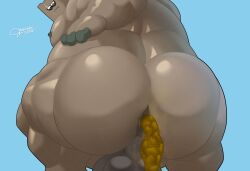 anus asshole back back_view balls bara beefereater big_ass big_butt chowder_(series) chubby chubby_male fat fat_ass fat_male genitals huge_muscles humanoid looking_at_viewer looking_down male male_nipples male_only muscles muscular muscular_legs muscular_male naked naked_male nipples nude nude_male overweight overweight_male point_of_view pov rock rock_creature scat shit shitting shnitzel solo solo_male