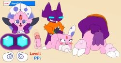 3_toes ambiguous_gender anal anal_sex anthro attribute_theft balls blue_eyes blush claws clothing countershade_feet countershading devolution devolve devolved devolving digital_media_(artwork) duo expressions fan_character fangs feathers feet flat_colors full-length_portrait fur generation_2_pokemon generation_3_pokemon generation_4_pokemon genitals ghost half-length_portrait headshot_portrait hi_res hypnosis jewelry kerolink male male/male mind_control nintendo open_mouth orange_clothing orange_sweater orange_topwear paws penetration penis pink_body pink_fur pink_soles plantigrade pokemon pokemon_(species) pokemorph portrait purple_eyes questionable_consent sabes sableye scenes secretsableye shortstack size_theft smile smirk sneasel soles spirit surprised sweater tail teeth toe_claws toes toothy_grin topwear two_tone_feet two_tone_paws weavile wrinkled_feet wrinkles