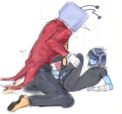 boy deltarune deltarune_chapter_3 feet gay human kris_(deltarune) kris_female_(deltarune) male non_binary pain_keeper penis pussy sex sketch tenna_(deltarune) tv_head
