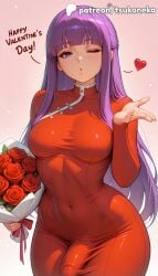 1futa 2026 ai_assisted ai_generated anime artist_name bouquet bulge explicit fern_(sousou_no_frieren) flower frieren_beyond_journey's_end futanari hi_res high_quality high_resolution highres holding_bouquet long_hair one_eye_closed patreon patreon_username penis pink_rose purple_eyes purple_hair red_flower red_rose rose solo sousou_no_frieren stable_diffusion tsukoneko valentine's_day watermark white_rose
