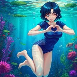 adult_swim ai_generated alluring ami_mizuno athletic_female bikini bishoujo_senshi_sailor_moon bishoujo_senshi_sailor_moon_r bishoujo_senshi_sailor_moon_r_the_movie bishoujo_senshi_sailor_moon_s bishoujo_senshi_sailor_moon_s_the_movie bishoujo_senshi_sailor_moon_supers bishoujo_senshi_sailor_moon_supers_the_movie blue_eyes blue_hair cleavage female heart_symbol medium_breasts one-piece_bikini solo stark-astrea toei_animation toonami underwater viz_media wink
