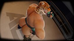 1boy ass_focus bara big_ass big_ass_(male) big_butt buff huge_ass huge_butt jockstrap king_(tekken) male male_only muscular muscular_male solo solo_focus t-bone_(artist) tekken