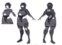 1girls android anthrofied anthropomorphic arc_(arc_raiders) arc_raiders artificial_legs ass bastion_(arc_raiders) big_ass big_thighs black_hair blunt_bangs bob_cut bodysuit boots breasts character_sheet cleavage cleavage_cutout concept_art cropped_jacket eyelashes eyelashes_visible_through_hair gloves gya_rb gynoid harness headgear highleg humanoid jacket knee_boots larger_female leotard mechanical_leg personification red_eyes robot robot_girl robot_humanoid short_hair size_comparison size_difference sketch small_male thick_ass thick_thighs thighs turtleneck white_body white_skin