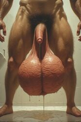 1boy 1male 1man ai_generated balls balls_bigger_than_head balls_bigger_than_penis bathroom big_balls enormous_balls faceless_male furrypornaddiction gigantic_balls huge_balls human human_only hyper hyper_balls male male_only musk musk_clouds musky penis precum precum_drip precum_string pubes pubic_hair sagging_balls saggy_balls scrotal_raphe small_penis solo solo_human solo_male sweat sweatdrop sweaty sweaty_body tan_body tan_skin veiny_balls veiny_penis