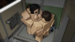 1girls 2boys 3d after_the_flash ass breasts double_penetration female hyakuyen mmf_threesome nipples roblox roblox_game robloxian sex source_request standing_sex tagme threesome