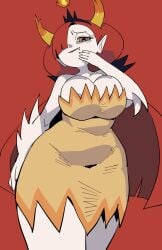 1girls ass belly big_ass big_breasts breasts clothed clothed_female clothing disney disney_channel female female_only hekapoo horn solo solo_female star_vs_the_forces_of_evil sweatdrop thick_thighs thighs yuta_agc