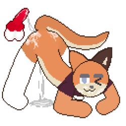 1:1 alpha_channel anthro ass_up bedroom_eyes bent_over bodily_fluids brown_body brown_fur clothing cum cum_drip dripping duo excessive_cum excessive_genital_fluids female footwear fur genital_fluids genitals jack-o'_pose knot knotted_penis link_thefox long_socks luis-kia male male/female narrowed_eyes one_eye_closed penis pose precum precum_drip seductive socks tail white_clothing white_footwear white_socks wink