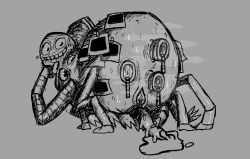 anus arachnid look_outside looking_at_viewer looking_back lyle_(look_outside) male monster multple_eyes non-human non-human_body non-human_head non-human_only polaroid polaroid_photo semen semen_on_floor spider spider_humanoid unusual_anatomy unusual_genitalia