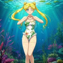 adult_swim ai_generated alluring athletic_female bikini bishoujo_senshi_sailor_moon bishoujo_senshi_sailor_moon_r bishoujo_senshi_sailor_moon_r_the_movie bishoujo_senshi_sailor_moon_s bishoujo_senshi_sailor_moon_s_the_movie bishoujo_senshi_sailor_moon_supers bishoujo_senshi_sailor_moon_supers_the_movie blonde_hair blue_eyes cleavage female heart_symbol medium_breasts one-piece_bikini solo stark-astrea toei_animation toonami underwater usagi_tsukino viz_media wink