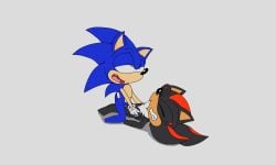 ambiguous_gender ambiguous_penetrated black_fur blue_fur closed_eyes ears_pointy forced gloves grab green_eyes half-closed_eyes multicolored_quills quills red_eyes red_stripes rolling_eyes shadow_the_hedgehog simple_background sonic_(series) sonic_the_hedgehog sonic_the_hedgehog_(series) tail